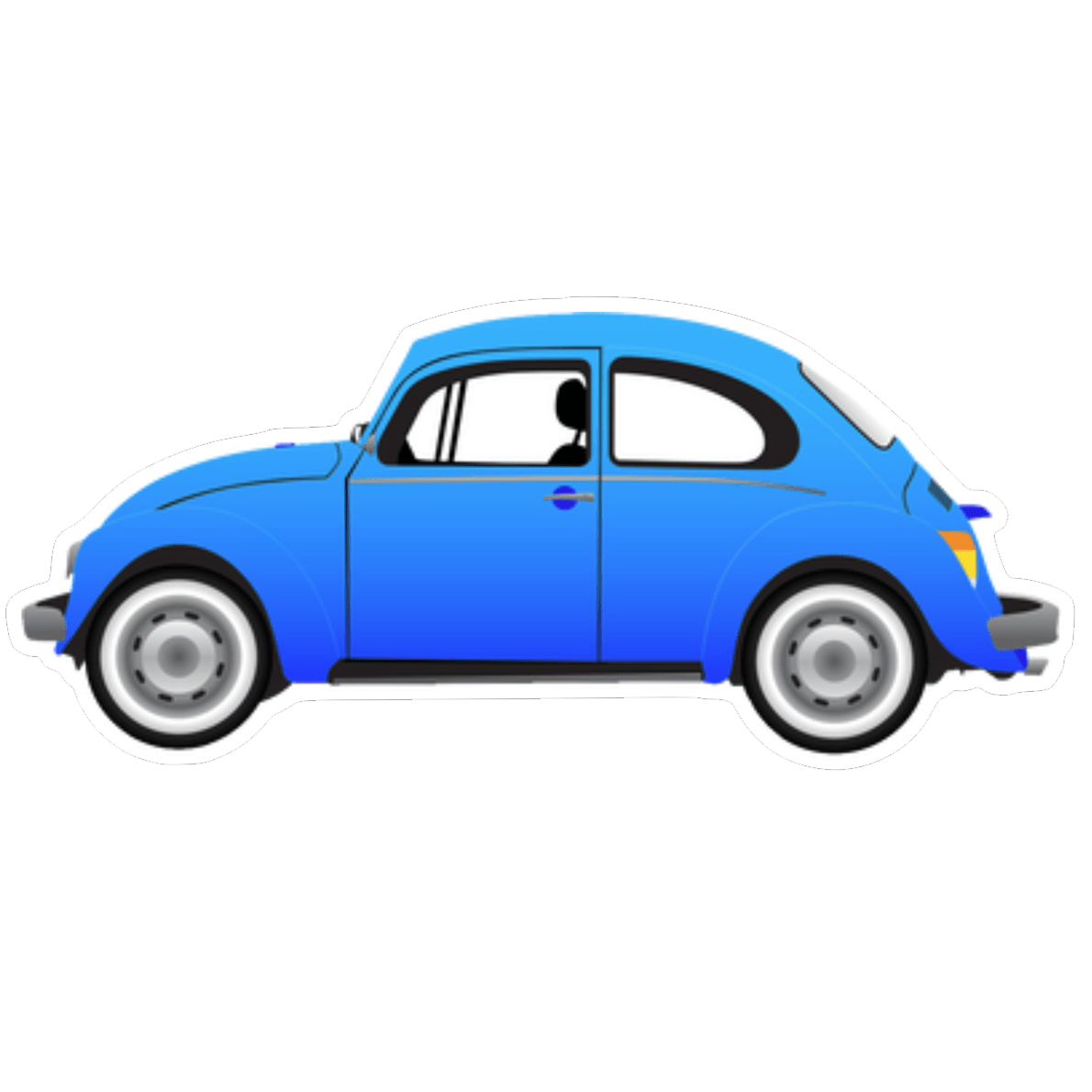 VW Classic Bug Beetle Vinyl Decal / Sticker, Blue