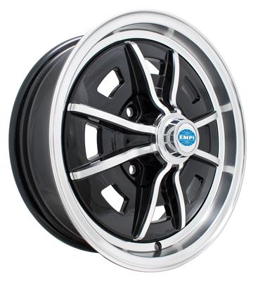 EMPI Sprintstar Series Gloss Black Wheels with Polished Lip - 0096880