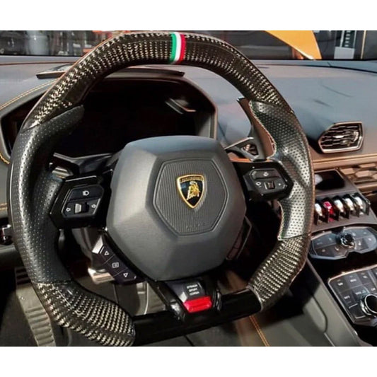 STRATEC SYSTEMS Custom Alcantara Red Steering Wheel for Lamborghini Huracan LP580 LP610 LP640 EVO...