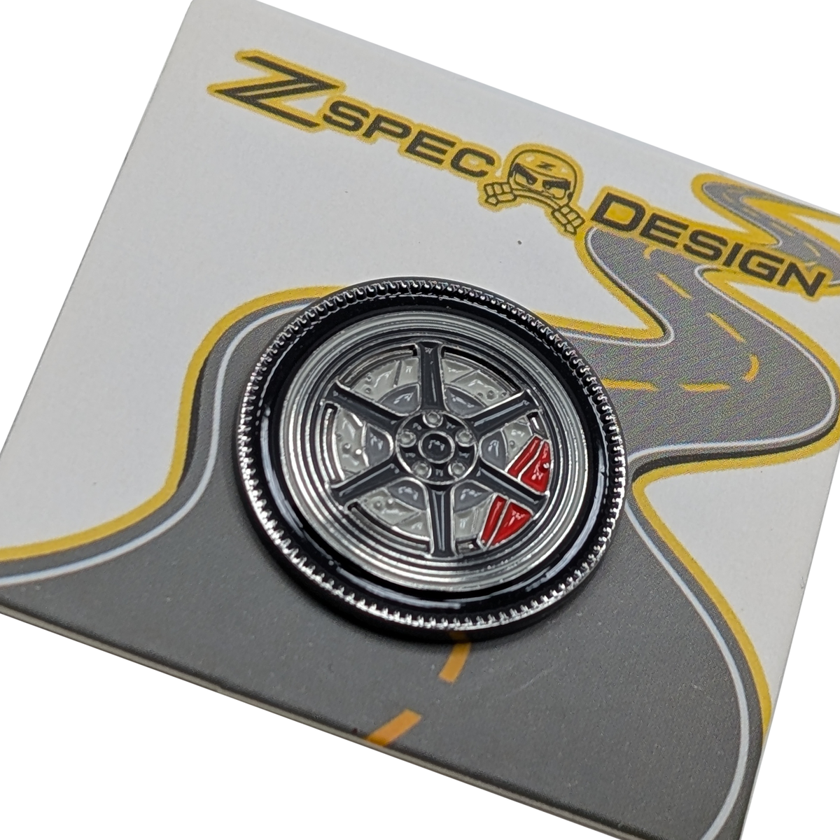 ZSPEC Wheel Pin - 6-Spoke Design - great for Lapels, Hats, Backpacks