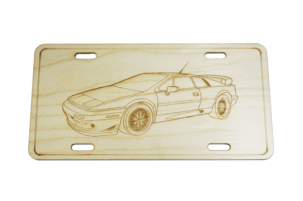 ZSPEC Lotus Esprit Sports Car License Plate, Birch, Ornament for Office, Garage or Man-Cave