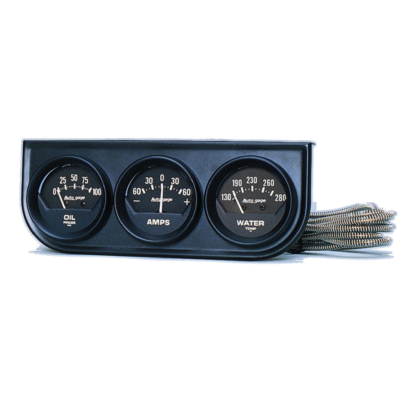 GAUGE CONSOLE OILP/WTMP/AMP 2-1/16 In. 100 PSI/280 Fahrenheit/60A BLK DIAL BLK BZL AG