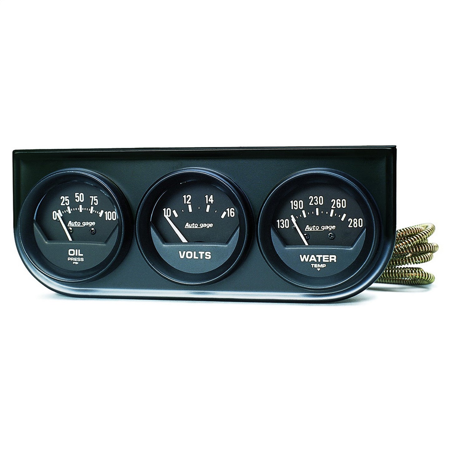 GAUGE CONSOLE OILP/WTMP/VOLT 2-1/16 In. 100 PSI/280 Fahrenheit/16V BLK DIAL BLK BZL AG