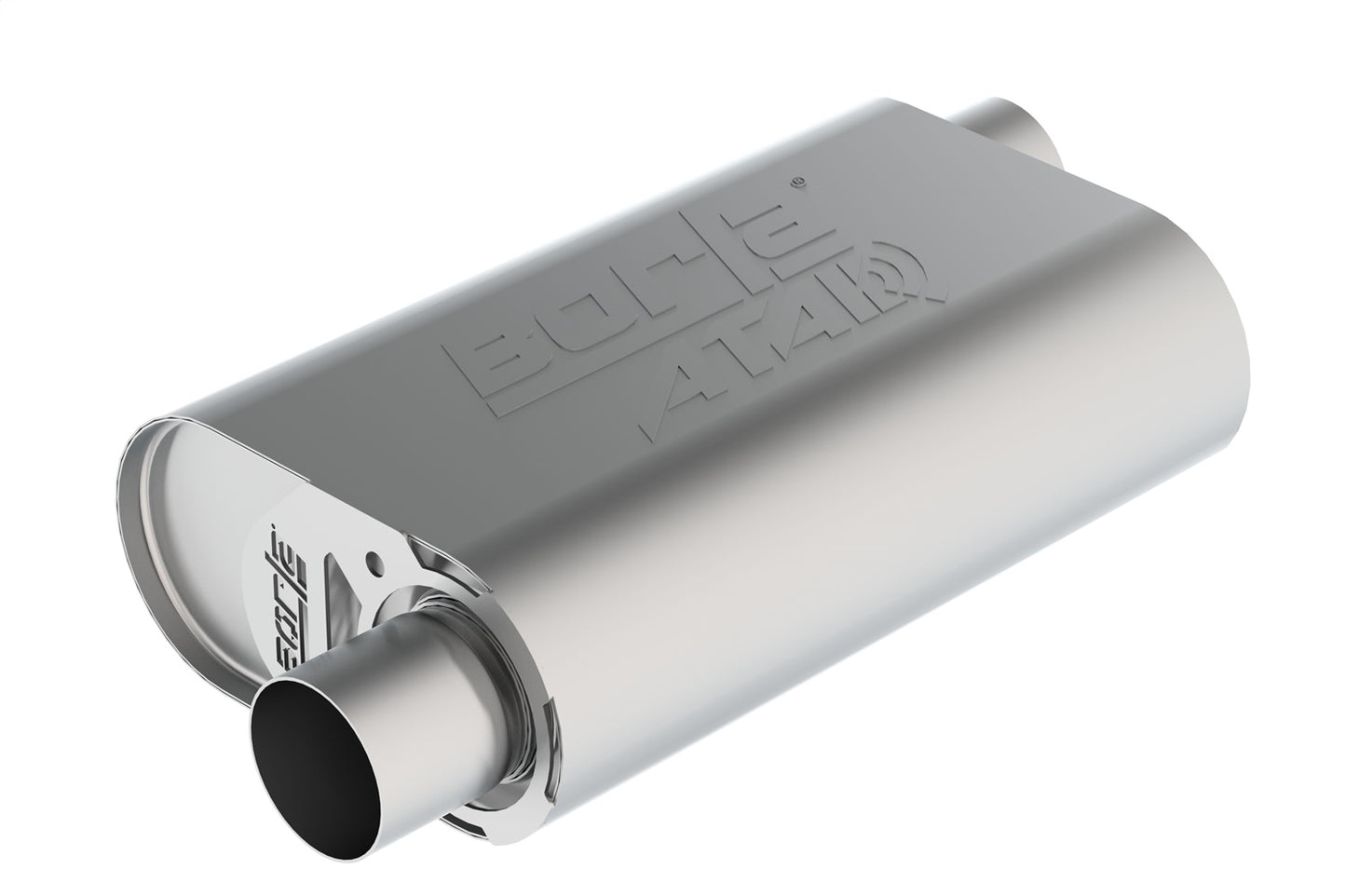CrateMuffler Muffler Chevrolet LS3 6.2L V8 Stock Output 2.5in Offset Inlet/ 2.5in Offset Outlet ATAK