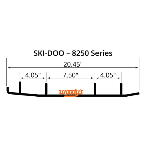 Woodys Extender III Carbides 4" X60 Ski Doo - ESD3-8250