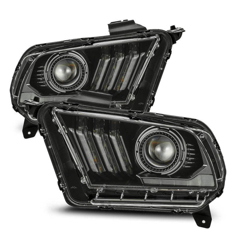 AlphaRex 10-12 Ford Mustang PRO-Series Projector Headlights Plank Style Jet Black w/Top/Bottom DRL 880110 *Discontinued
