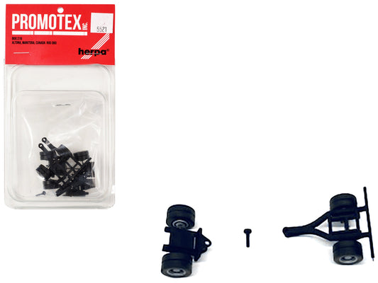 Rapid Vehicles Lowboy Single Axle Booster with Integrated Rear Axle and Fenders (2 Sets) 1/87...