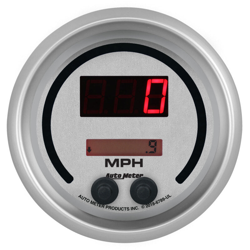 Autometer 85.7mm Silver Switchable 260 MPH / 260 KM/H Speedometer Ultra-Lite Elite Digital Gauge 6789-UL