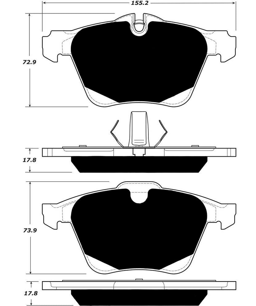 Porterfield Brake Pads for 2016 JAGUAR XJ/XJL V6
