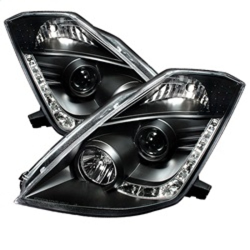 FR SPORT Spyder Nissan 350Z 03-05 Projector Headlights Xenon DRL Blk High H1 Lw D2R...