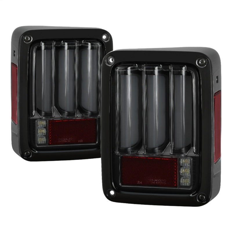 FR SPORT Spyder 07-16 Jeep Wrangler Verison 2 Light Bar LED Tail Lights - Smoke...