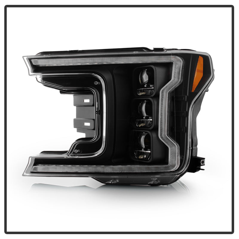 SPYDER 18-20 Ford F-150 Headlights - Halogen Model Only - DRL LED - Black PRO-YD-FF15018HALAP-SEQ-BK 5088475