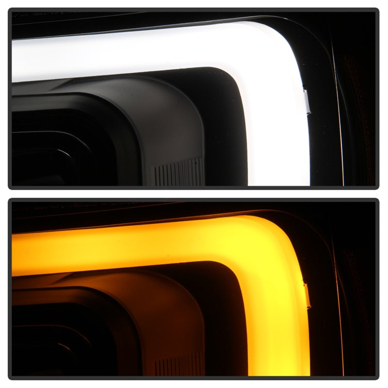 FR SPORT Spyder 07-14 Chevy Suburban/Tahoe V2 Projector Headlights LED Turn Sig Black...