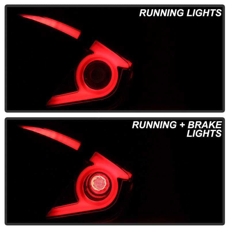 FR SPORT Spyder 16-19 Honda Civic 4 Door Light Bar LED Tail Lights - Black - ALT-YD-HC164D-LB-BK...