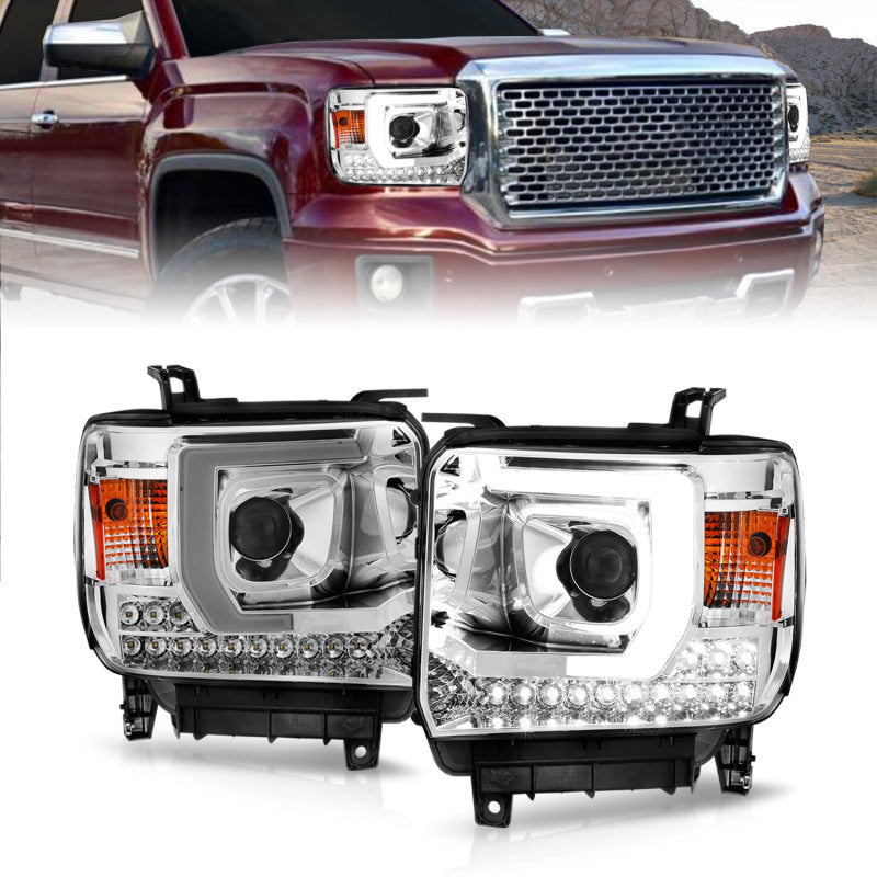 FR SPORT ANZO 14-15 GMC Sierra 1500/2500HD/3500HD Plank Style Projector Headlight - Chrome...