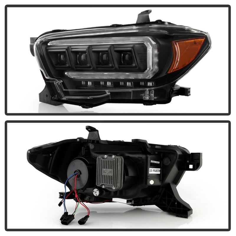 Spyder 16-20 Toyota Tacoma Halogen Model Only High-Power LED Headlights - Black PRO-YD-TT16HALAP-BK 5088376