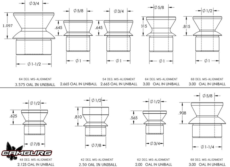Camburg 1in. x 5/8in. Tall Hi-misalignment Spacers (pair) CAM-040031