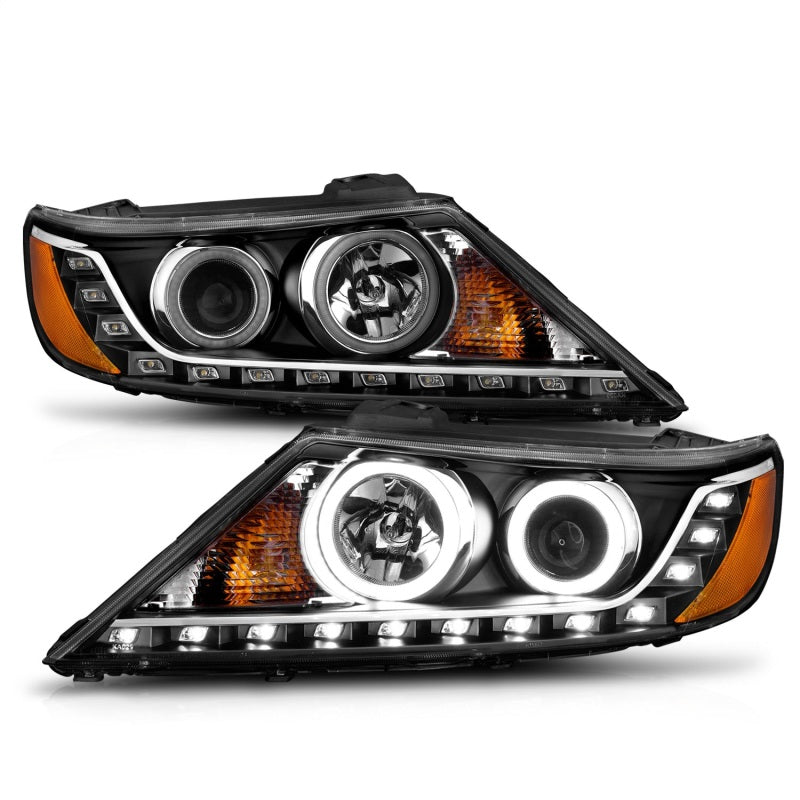 Anzo 2011-2013 Kia Sorento Projector Headlights w/ Halo Black (CCFL)