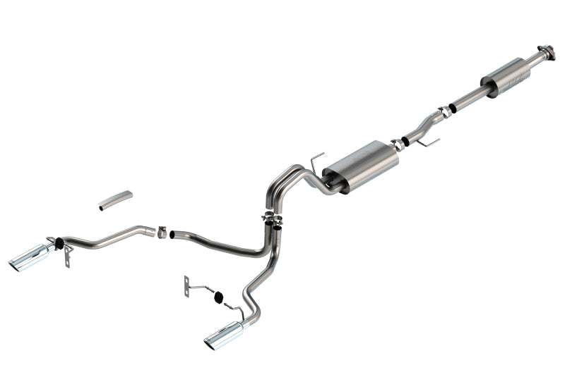 Borla F-150 2021 5.0L 4dr CC SB EC STB Lariat/KR/Platinum/LTD 3/2.25 SRE Cat-Back Touring CHR Tips 140865