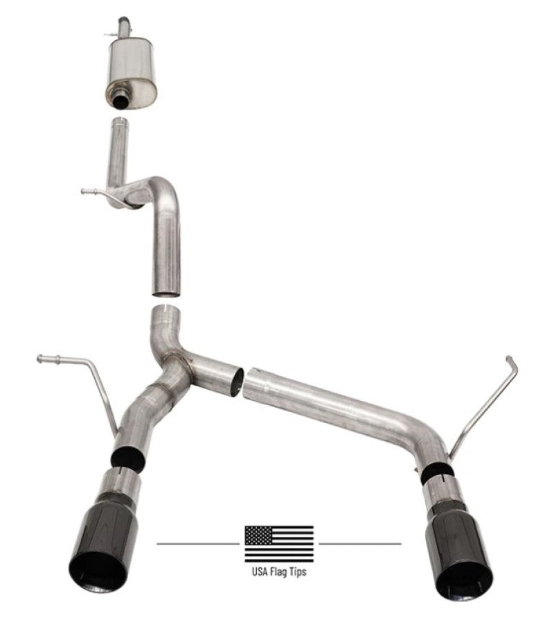 FR SPORT Corsa 18-21 Jeep Wrangler JLU 3.6L 2.75in Sport Cat-Back Exhaust w/ Black Tips...
