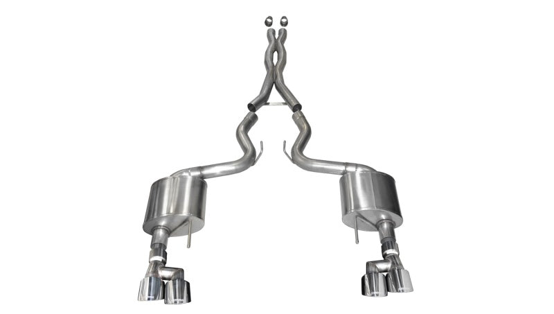 Corsa 18-19 Ford Mustang V8 5.0L 3in Cat-Back Dual Rear Exit w/ 4in Polished Pro-Series Tips 21040