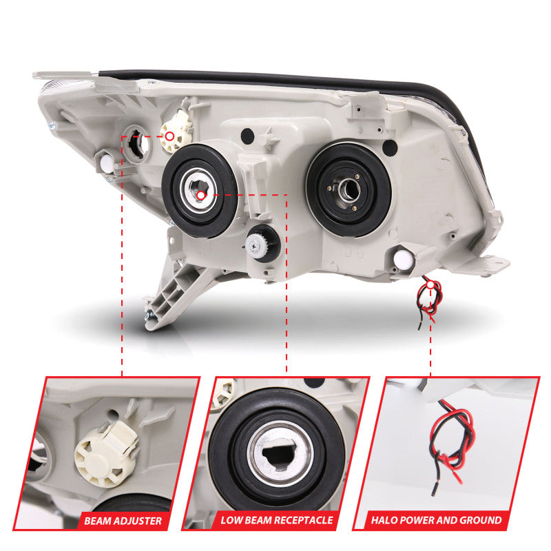 Anzo 2006-2009 Toyota 4Runner Projector Headlights w/ Halo Black