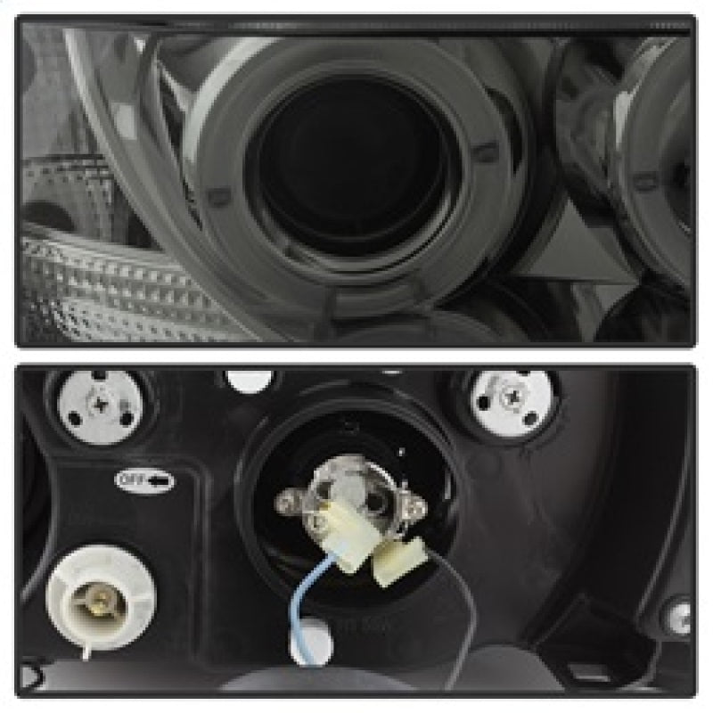FR SPORT Spyder BMW Z3 96-02 Projector Headlights LED Halo Smoke High H1 Low H1...