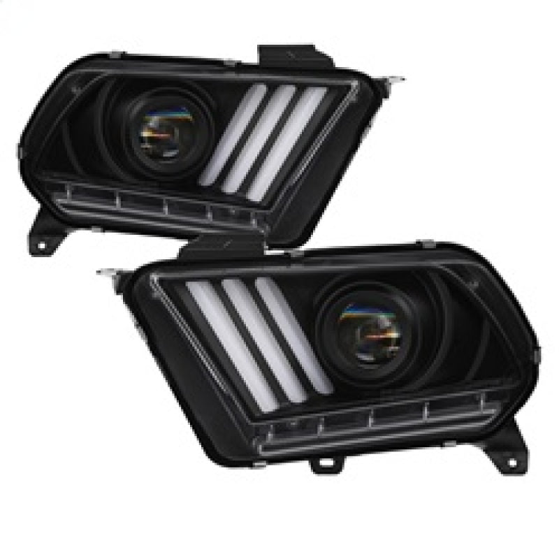 Spyder 10-13 Ford Mustang - Halogen - Projector Headlights - LED Signals -Black (PRO-YD-FM2010V2-BK) 5085429