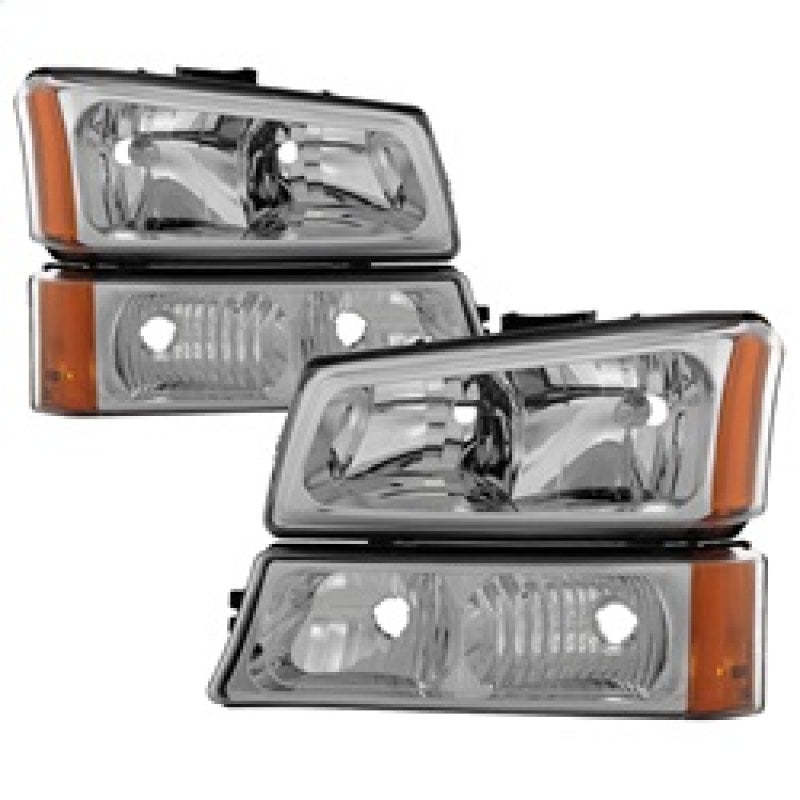 FR SPORT SPYDER Xtune Chevy Silverado 2500HD 03-06 Crystal Headlights w/ Bumper Lights Chrome...