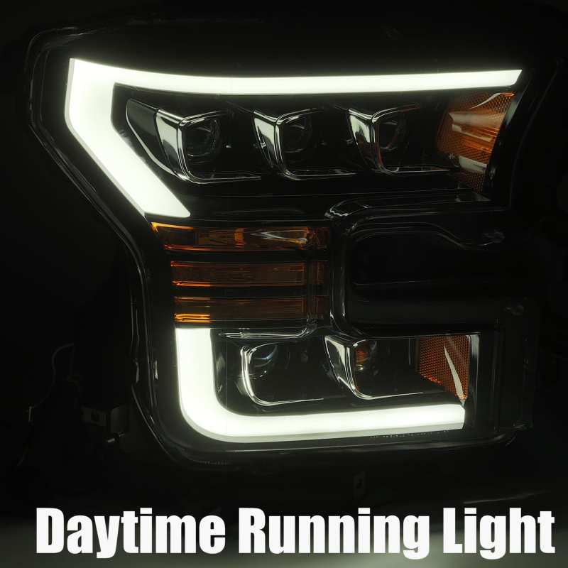 AlphaRex 17-20 Ford Raptor NOVA LED Proj Headlights Plank Style Matte Black w/Activ Light/Seq Signal 880152 *Discontinued
