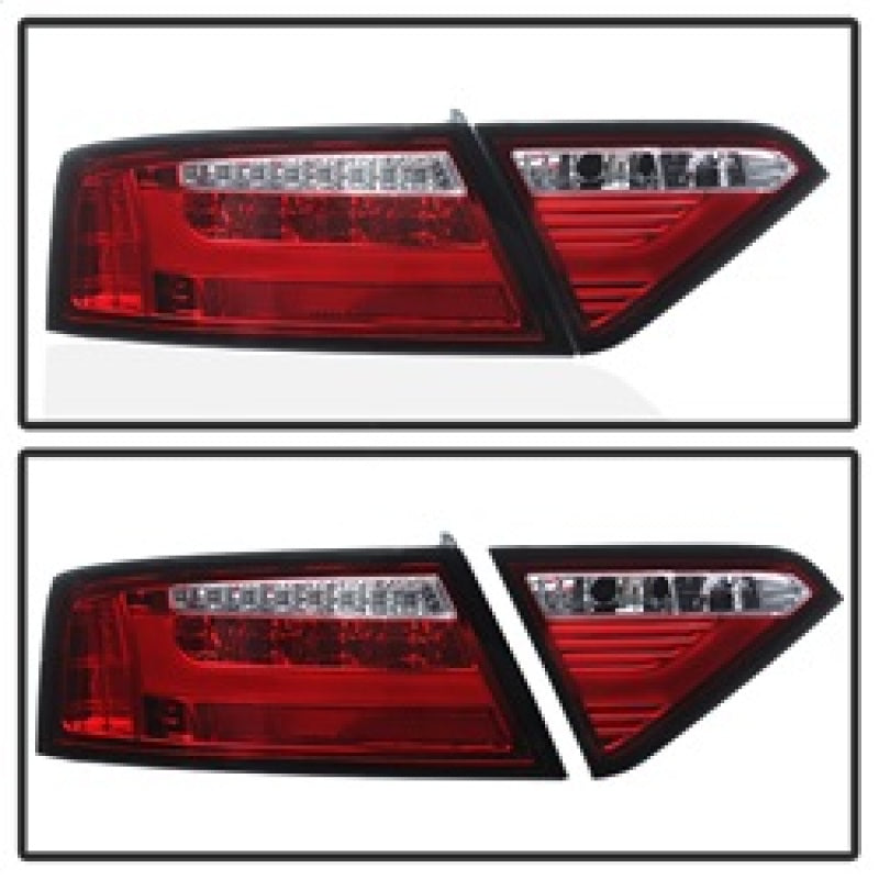 Spyder 08-12 Audi A5 LED Tail Lights - Red Clear ALT-YD-AA508V2-LED-RC 5083258