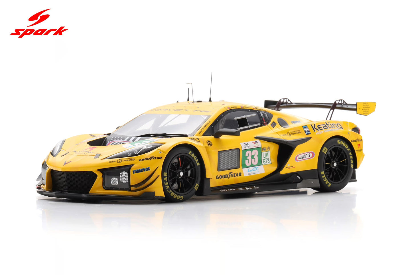 Spark Model Chevrolet Corvette C8 Z06 GT3.R #33 TF Sport 2025 IMSA Le Mans 24hrs 1:18 WITH DISPLAY