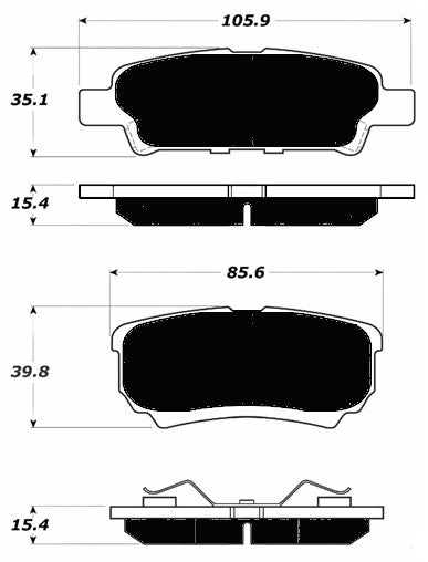 Porterfield Brake Pads for 2011 DODGE CALIBER SE or SXT - 2.0L