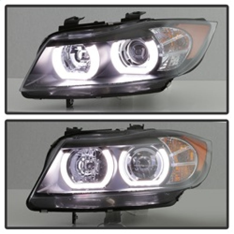 Spyder BMW E90 3-Series 06-08 4DR Headlights - Halogen Model Only - Black PRO-YD-BMWE9005V2-AM-BK 5083432