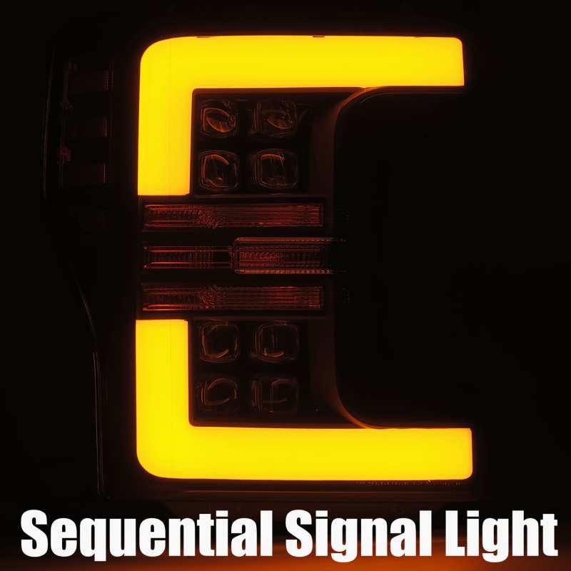 AlphaRex 17-19 Ford F-250 SD NOVA LED Proj Headlights Plank Style Gloss Blk w/Activ Light/Seq Signal 880100 *Discontinued