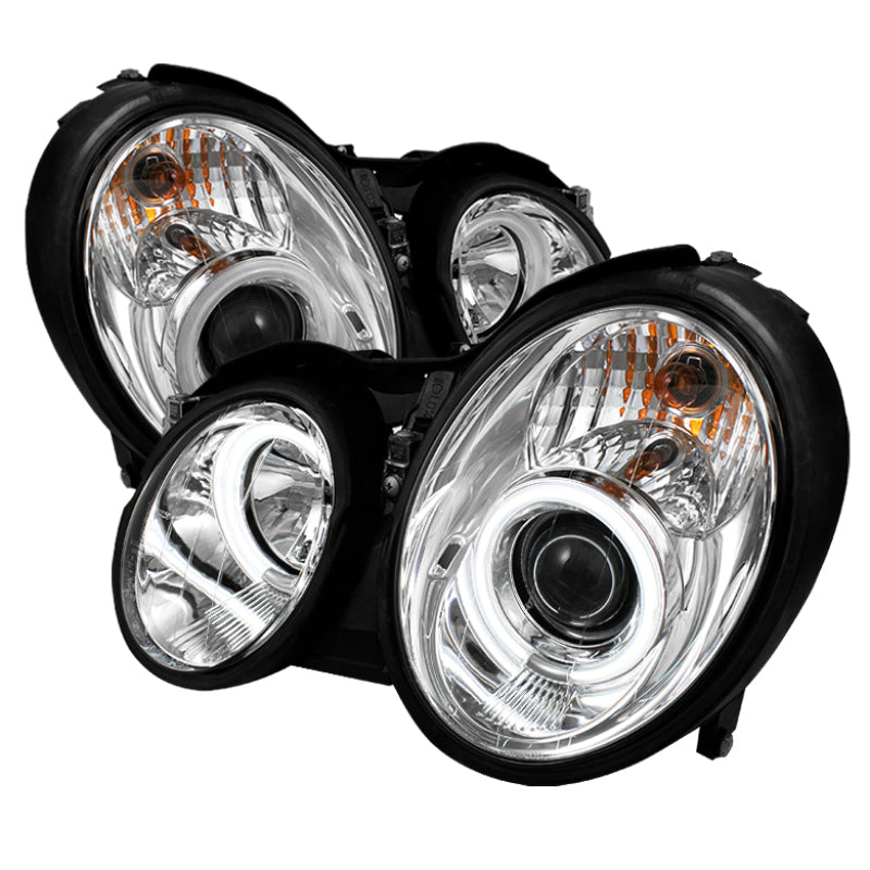 FR SPORT SPYDER Mercedes Benz CLK 98-02 Projector Halogen Model- CCFL Halo Chrm...