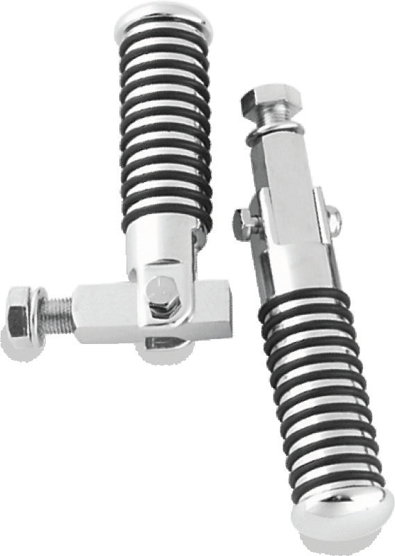 Bikers Choice 72-99 Big Twin & XL Chrome Block Mount O Ring Footpeg Kit 1/2-20 Thread 492867