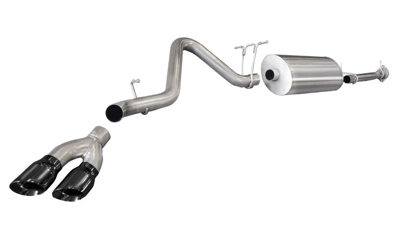 Corsa 11-13 GMC Sierra 6.0L V8 3in Cat-Back Single Side w Twin 4in Black Pro-Series Tips 14792BLK