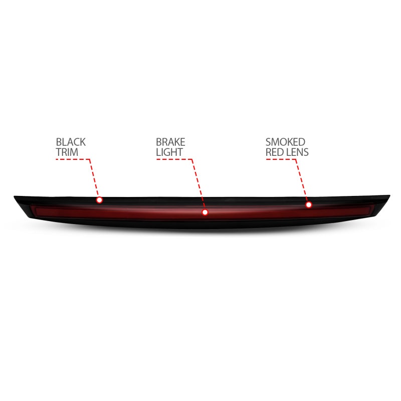 FR SPORT ANZO 2007-2014 Chevrolet Suburban 1500 LED 3rd Brake Light Black Housing Smoke Lens w/...