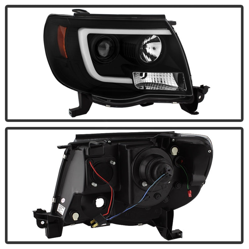 FR SPORT Spyder Toyota Tacoma 05-11 Projector Headlights - Light Bar DRL - Black...