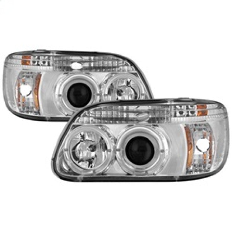 FR SPORT Spyder Ford Explorer 95-01 1PC Projector Headlights LED Halo Chrm PRO-YD-FEXP95-HL-1PC-C...
