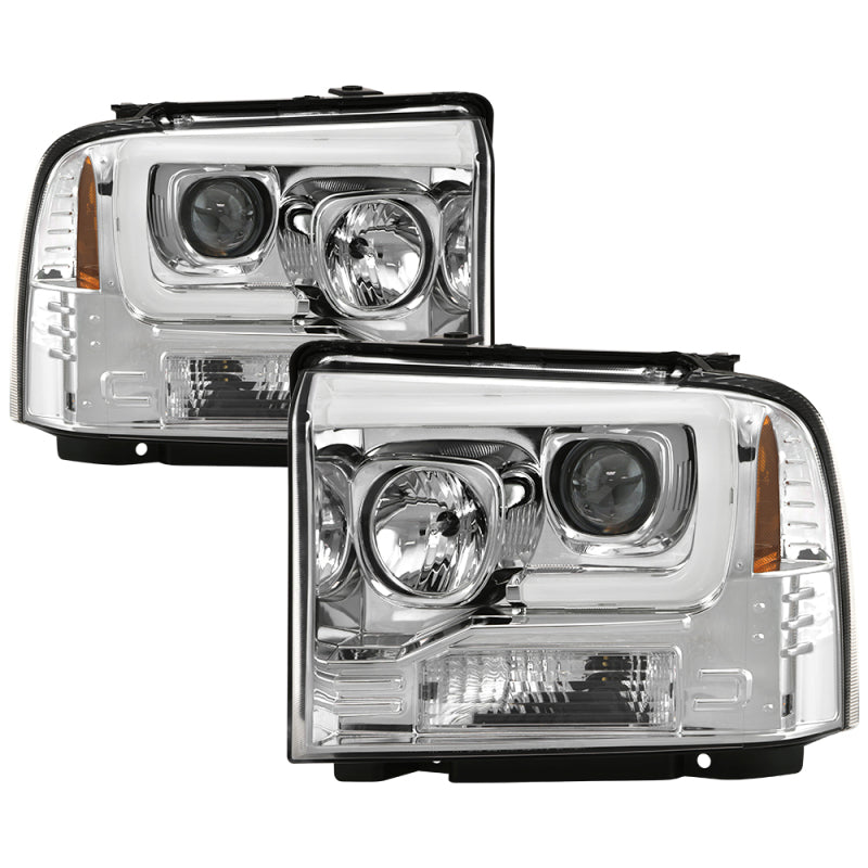 FR SPORT Spyder Platinum Ford F250/350/450 05-07 High-Power LED Module Proj. Headlights-Chrome...