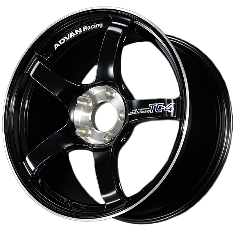 Advan TC4 18x10 +35 5-114.3 Racing Gloss Black and Diamond Cut Wheel YADS8K35EBF