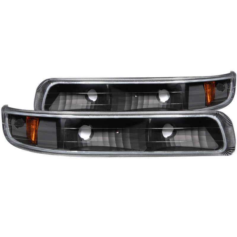Anzo 1999-2002 Chevrolet Silverado 1500 Euro Parking Lights Black w/ Amber