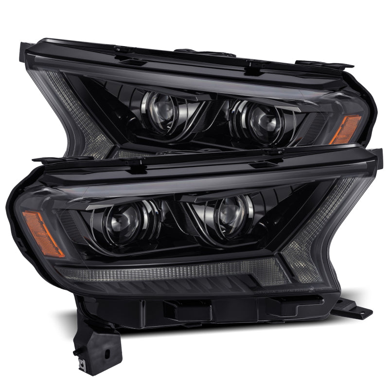 FR SPORT AlphaRex 2019+ Ford Ranger PRO-Series Proj Headlights Plank Style Alpha Black w/Seq...