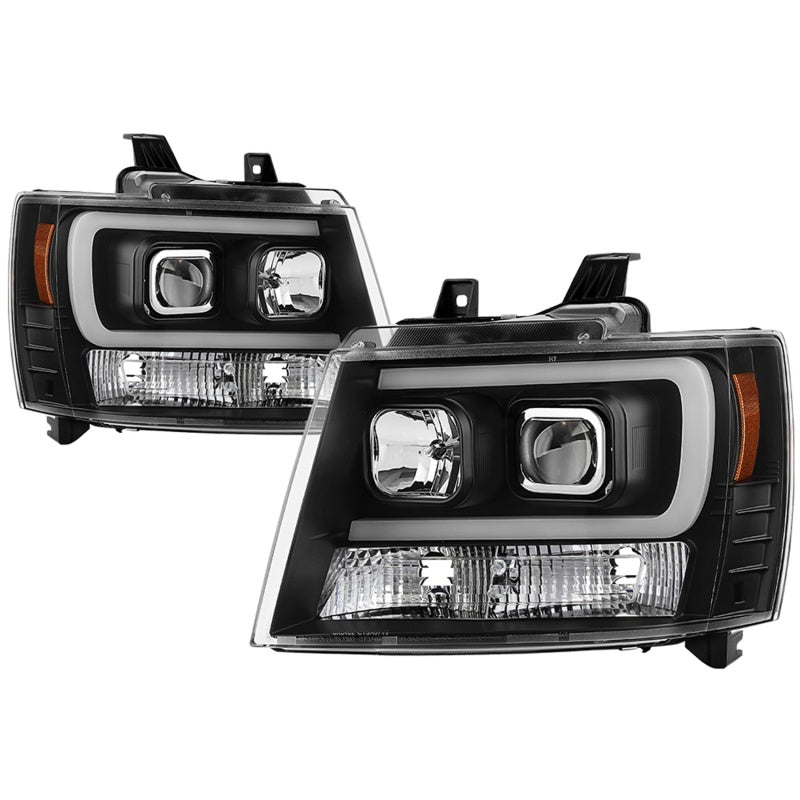FR SPORT Spyder 07-14 Chevy Suburban/Tahoe V2 Projector Headlights LED Turn Sig Black...
