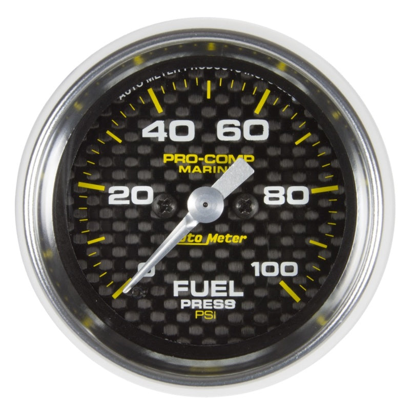 FR SPORT Autometer Marine Carbon Fiber 2-1/16in 100 PSI Digital Stepper Motor Fuel Pressure Gauge...