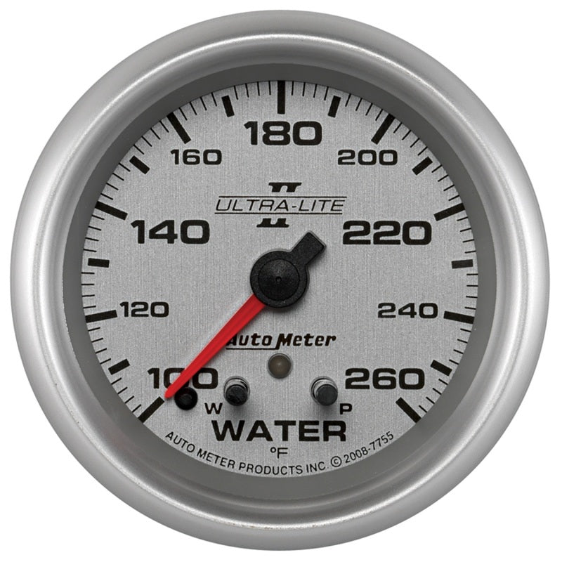 FR SPORT AutoMeter Ultra-Lite II 2-5/8in 260 Deg F Stepper Motor w/ Peak & Warn Water Temp Gauge...