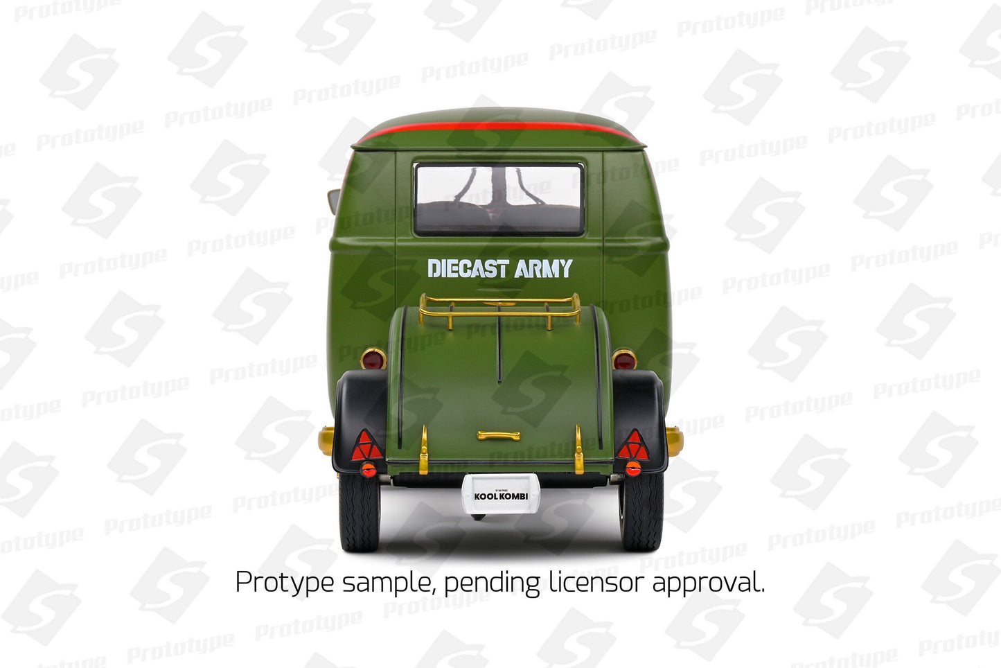 Solido 1950 Volkswagen T1 Van Kool Combi Diecast Army Fighter Green 1:18