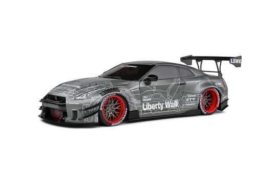 STM Diecast Solido 2020 Nissan GT-R (R35) W/ Liberty Walk Body Kit 2.0 Catalogue Design Grey 1:18